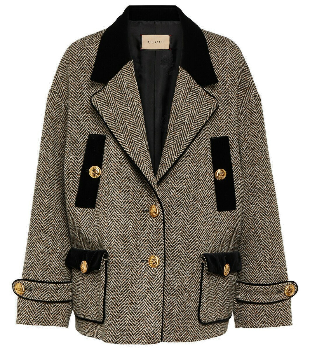 Gucci Herringbone wool-blend coat Gucci