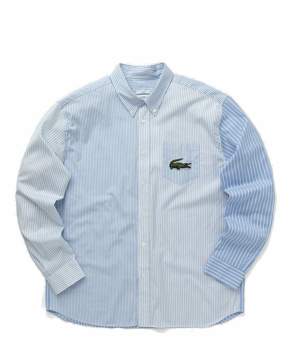 Photo: Lacoste Striped Shirt Blue/White - Mens - Longsleeves