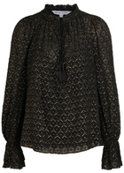 Veronica Beard Maxime fil Coupé Chiffon Blouse Black