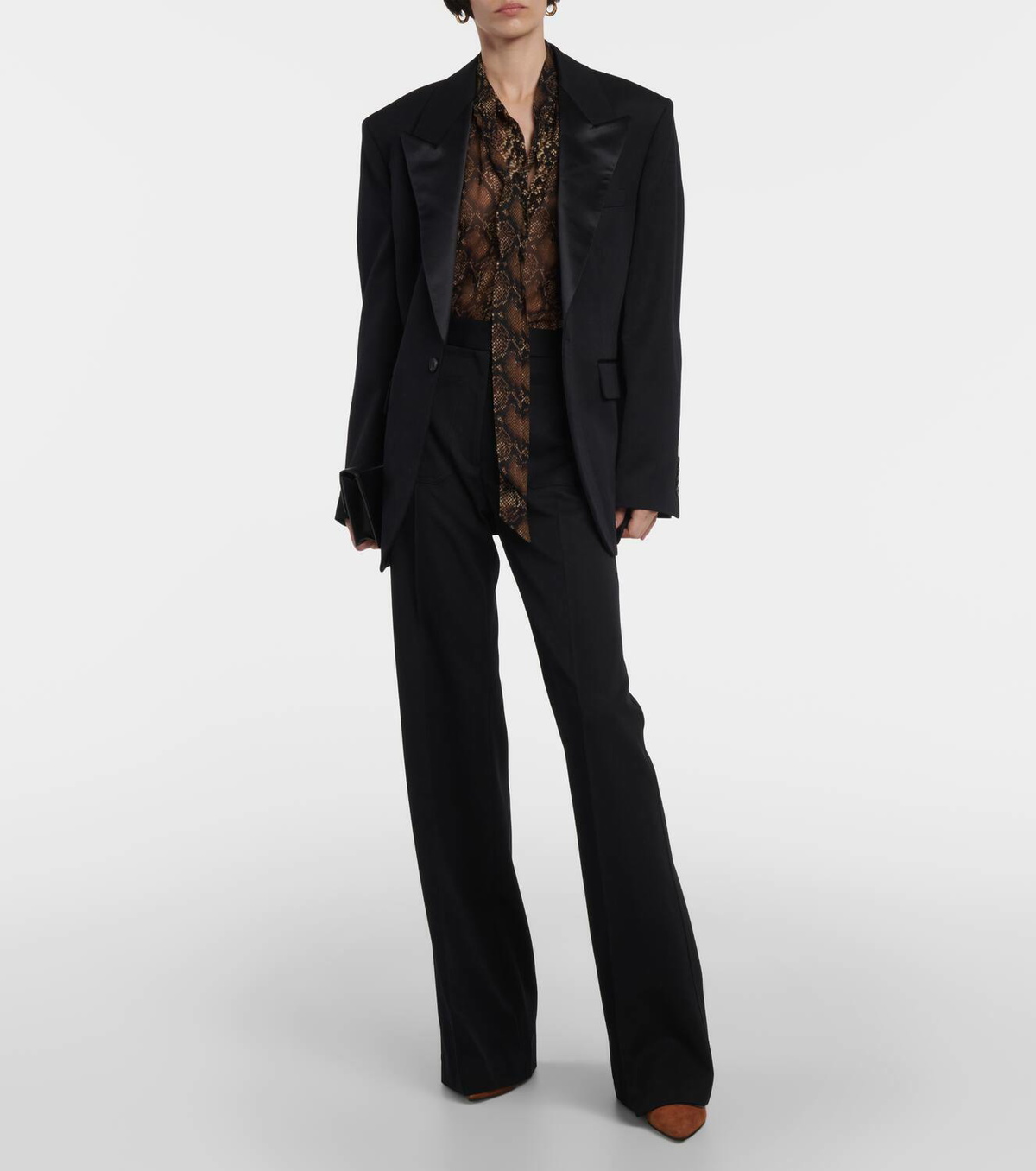 Nili Lotan Carina snake-effect printed silk blouse
