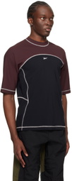 Reebok Classics Burgundy & Black Ribbed Training T-Shirt