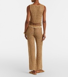 Anna Kosturova Crochet cotton wide-leg pants