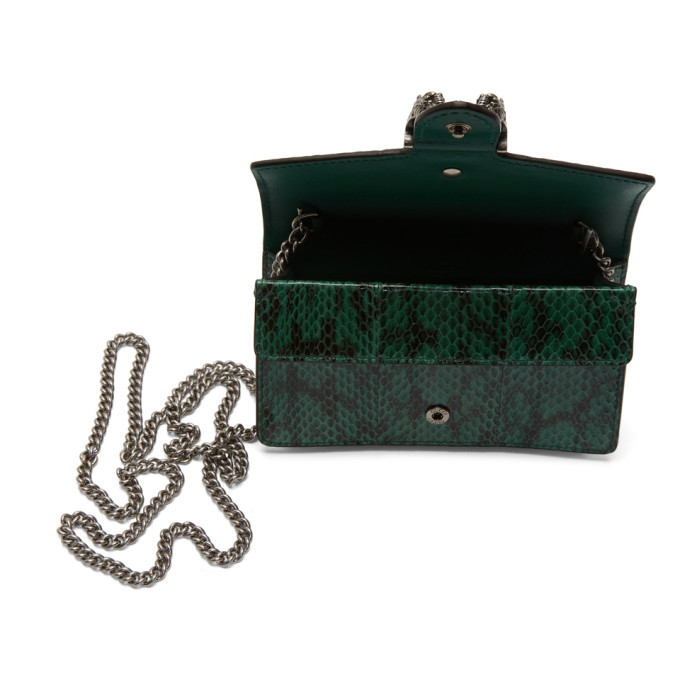 Gucci green store snakeskin bag