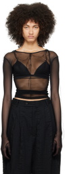 Subtle Le Nguyen Black Sheer Long Sleeve T-Shirt