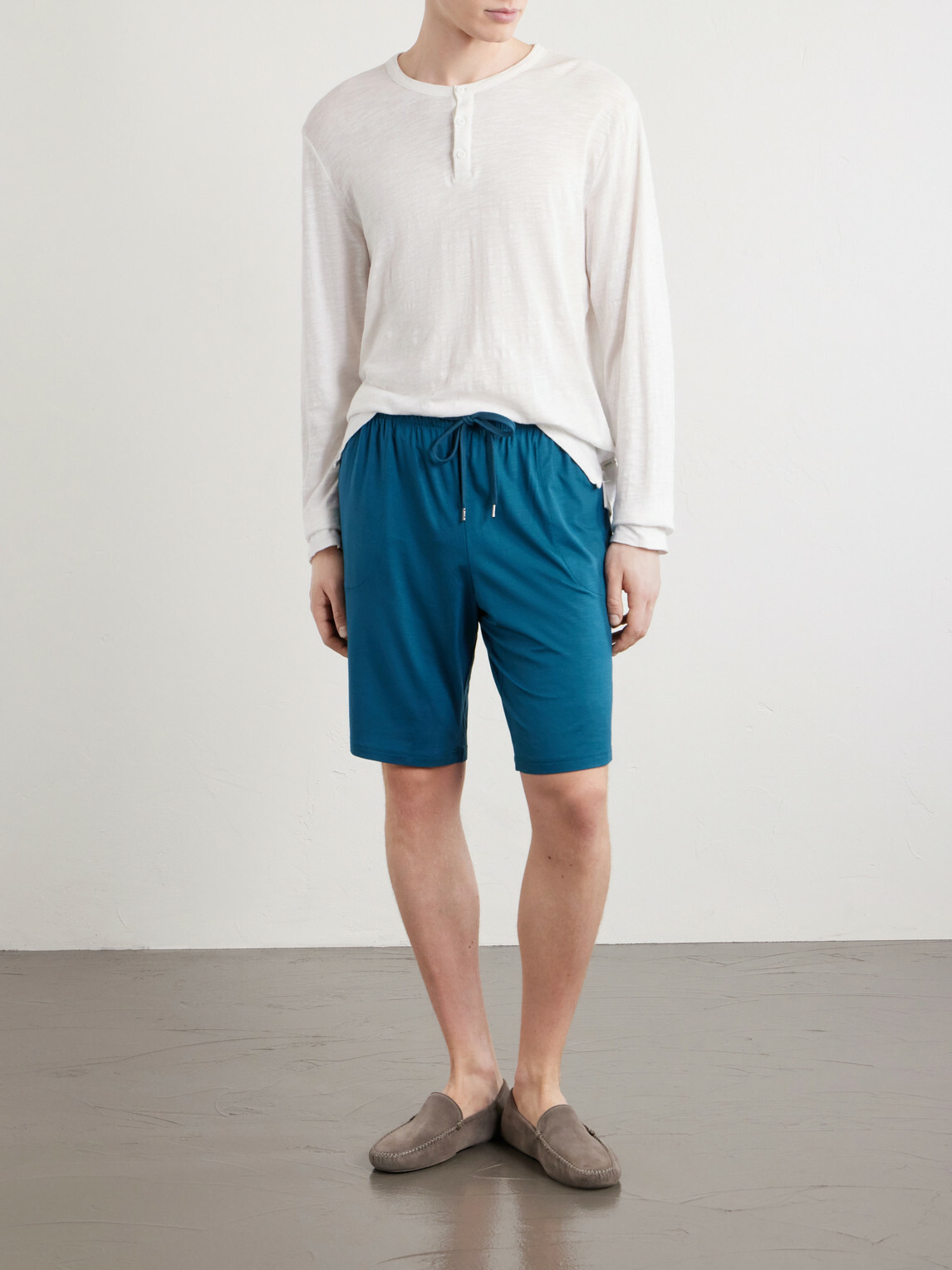 Derek Rose - Basel 24 Stretch-Jersey Drawstring Shorts - Blue