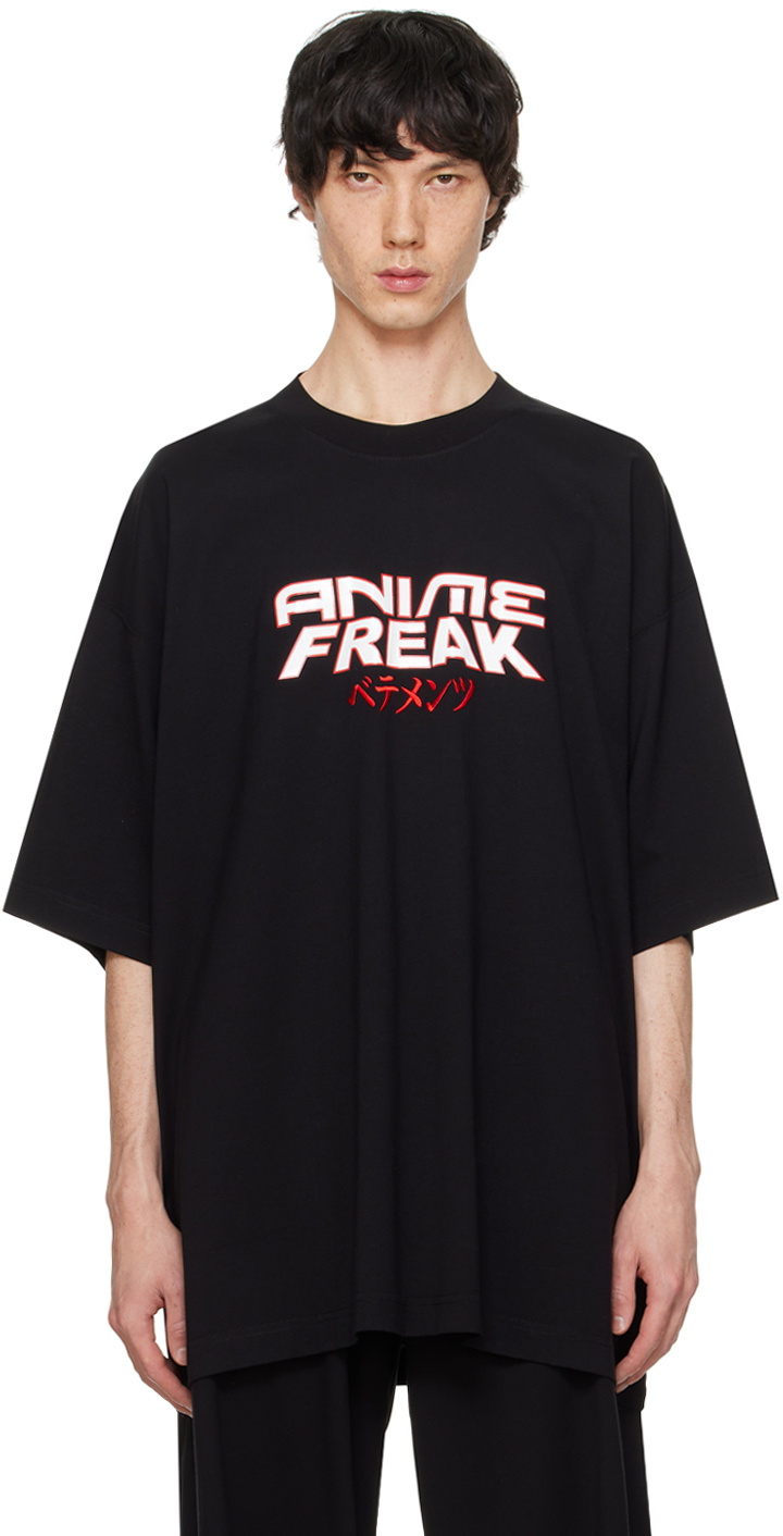 VETEMENTS Black 'Anime Freak' T-Shirt Vetements