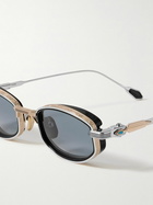 Jacques Marie Mage - Last Frontier VI Hardin Oval-Frame Metal and Acetate Sunglasses