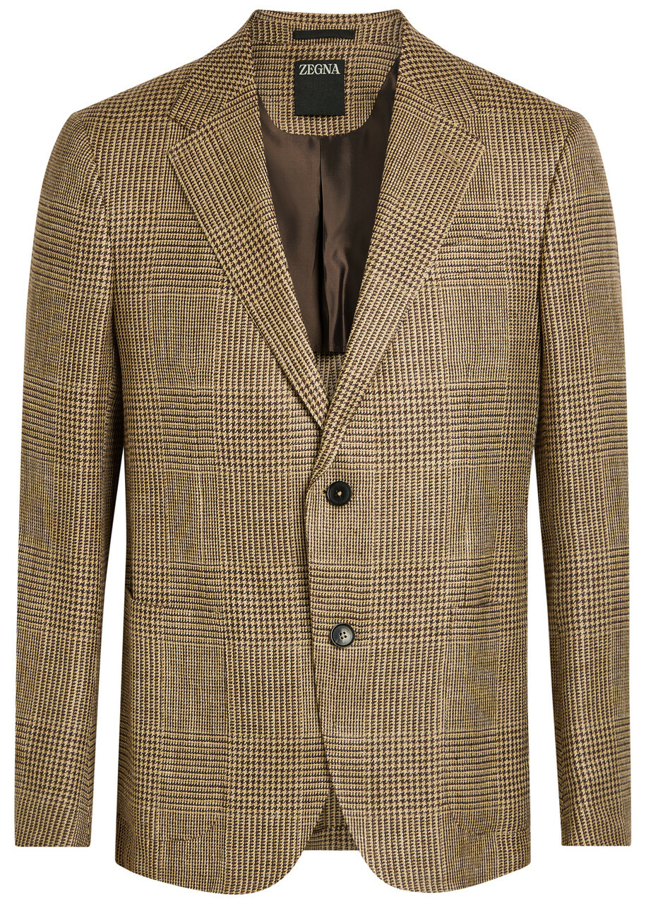 Zegna Houndstooth Woven Blazer Multicoloured 1