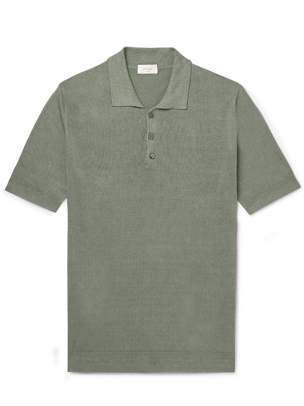 Photo: Altea - Linen and Cotton-Blend Polo Shirt - Green