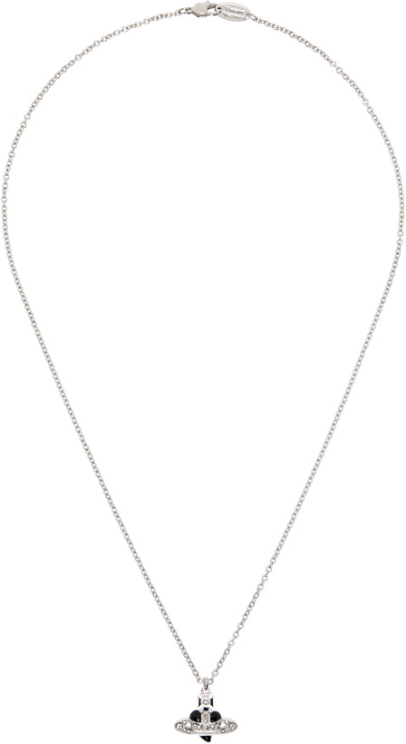 Photo: Vivienne Westwood Silver & Black New Diamante Heart Pendant Necklace