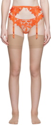 Fleur du Mal Orange Lily Garter Belt
