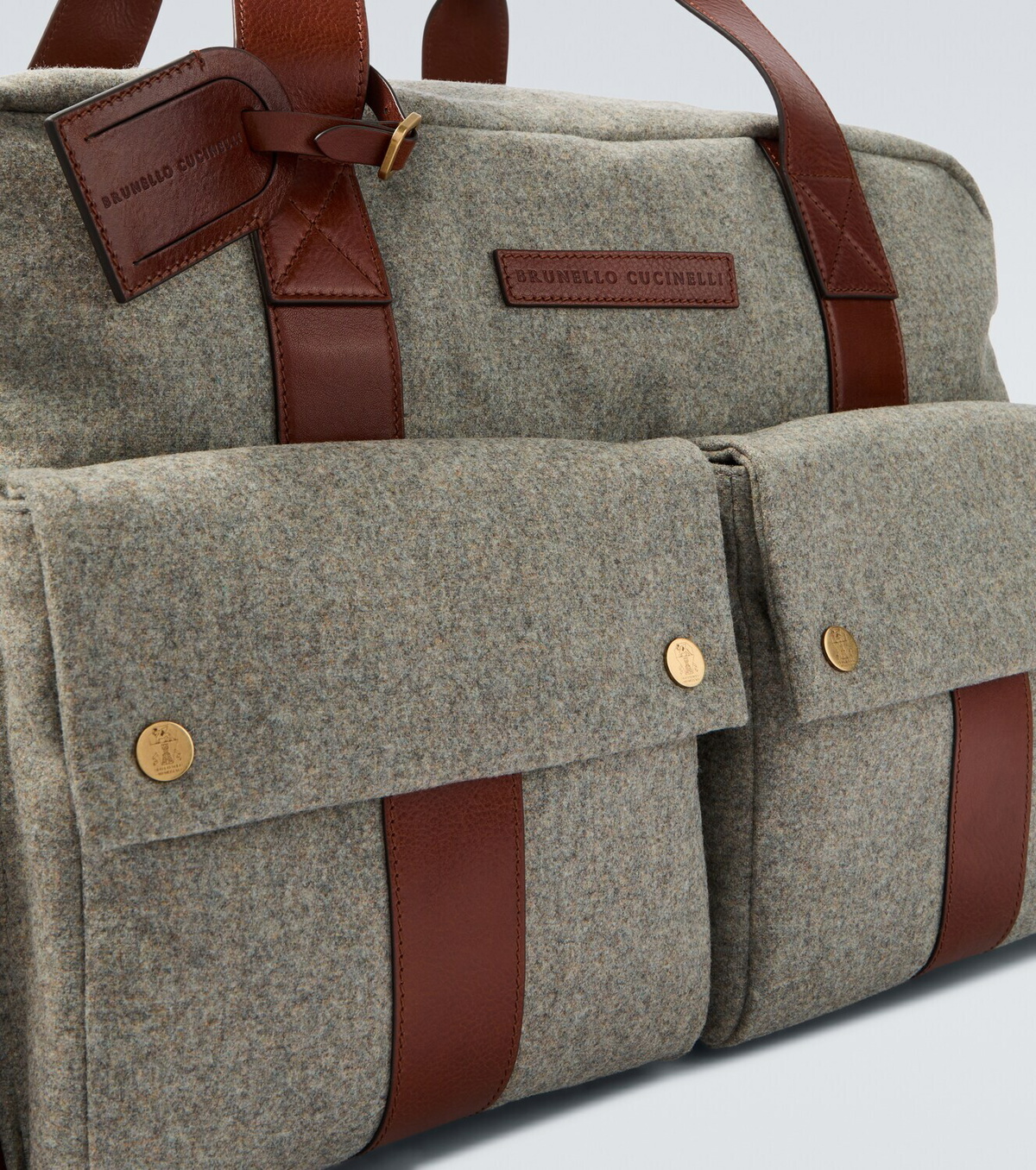 Brunello Cucinelli Leather-trimmed duffel bag