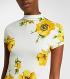 Alaïa Floral ruched jersey maxi dress