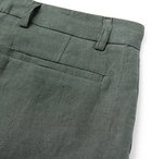 De Bonne Facture - Pleated Linen Trousers - Green