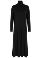 Eileen Fisher Turtle-neck Jersey Midi Dress Black