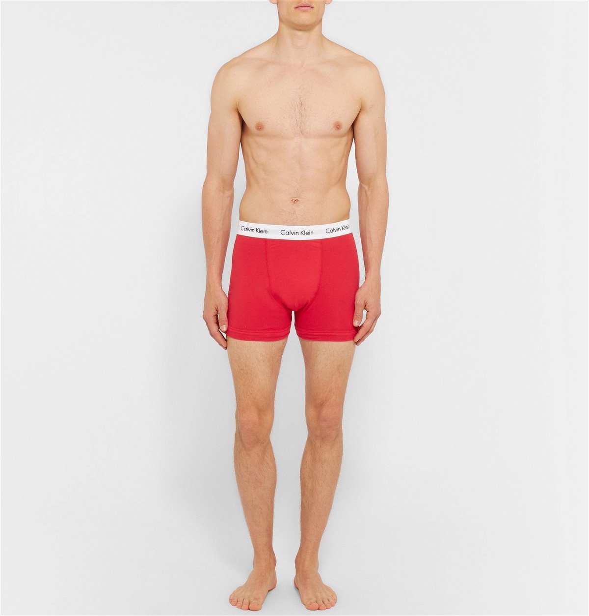 Calvin Klein Underwear - Three-Pack Stretch-Cotton Boxer Briefs - Red  Calvin Klein Underwear