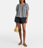 Dôen June gingham cotton-blend top