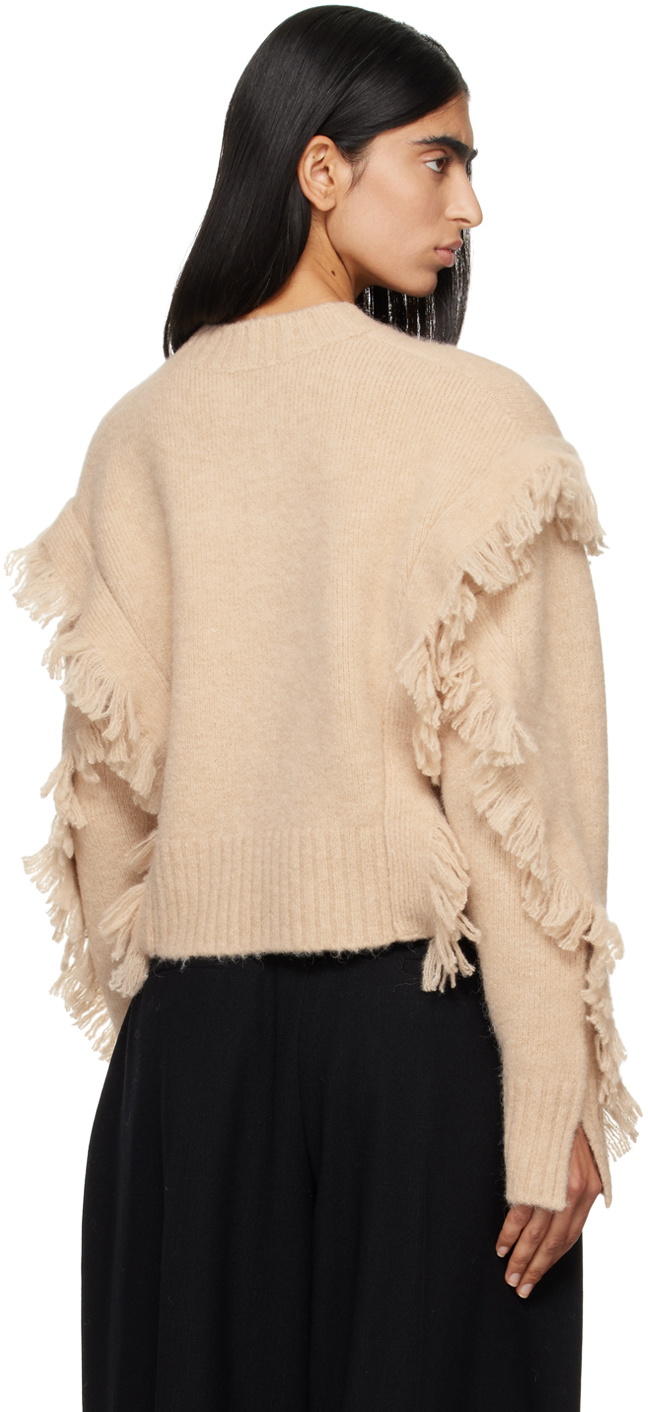 3.1 Phillip Lim Beige Fringe Crewneck Sweater
