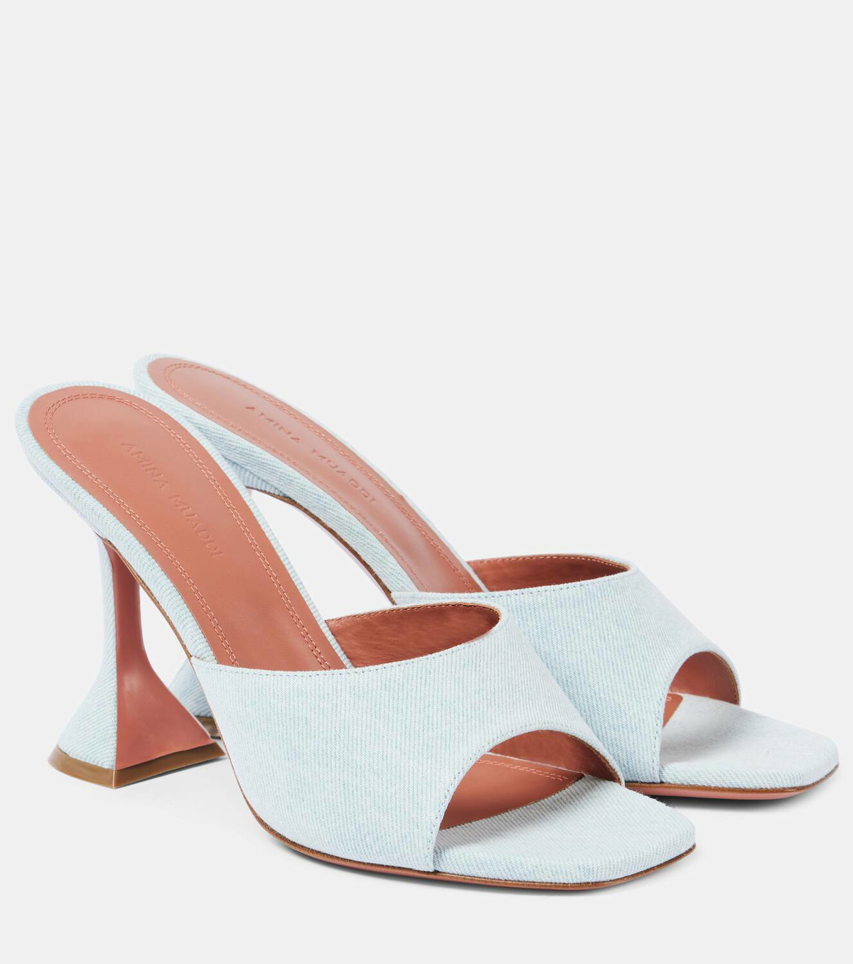 Amina Muaddi Lupita 95 denim mules Amina Muaddi