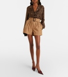 Saint Laurent Belted cotton shorts