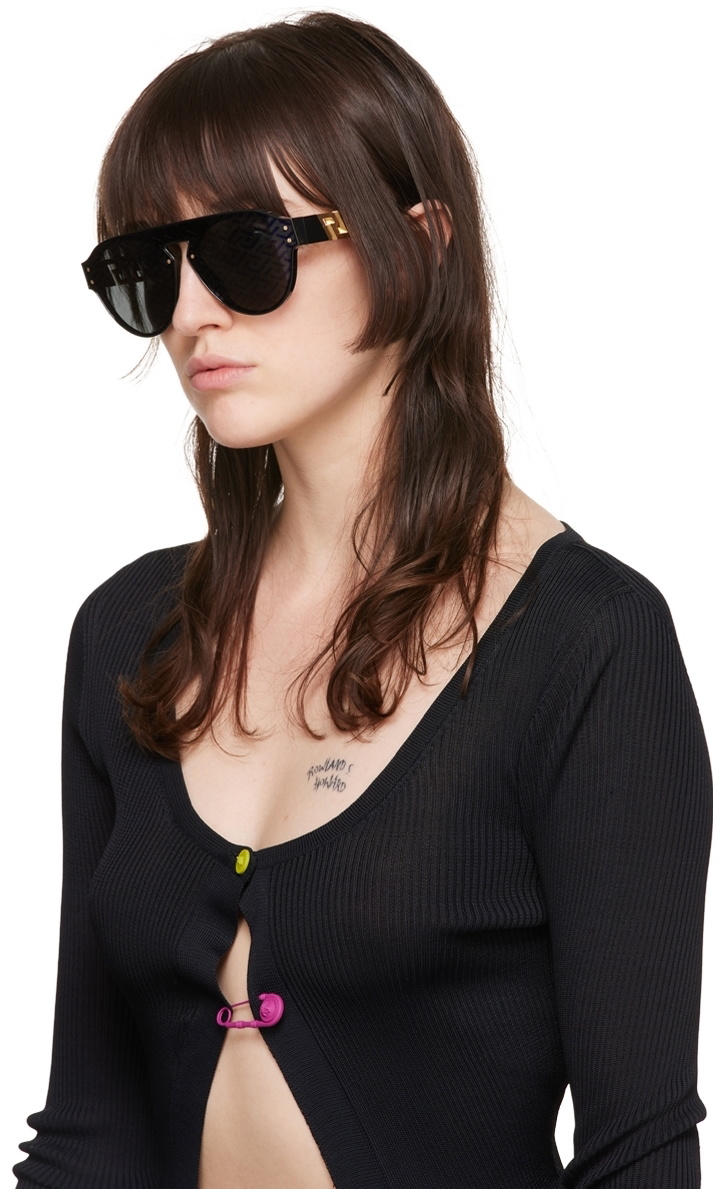 Versace Black La Greca Sunglasses Versace