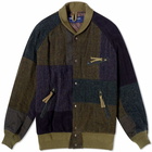 Comme Des Garçons Homme Men's Patchwork Bomber Jacket in Khaki Mix