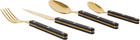 Sabre Gold & Black Bistrot Solid Flatware Set, 4 pcs