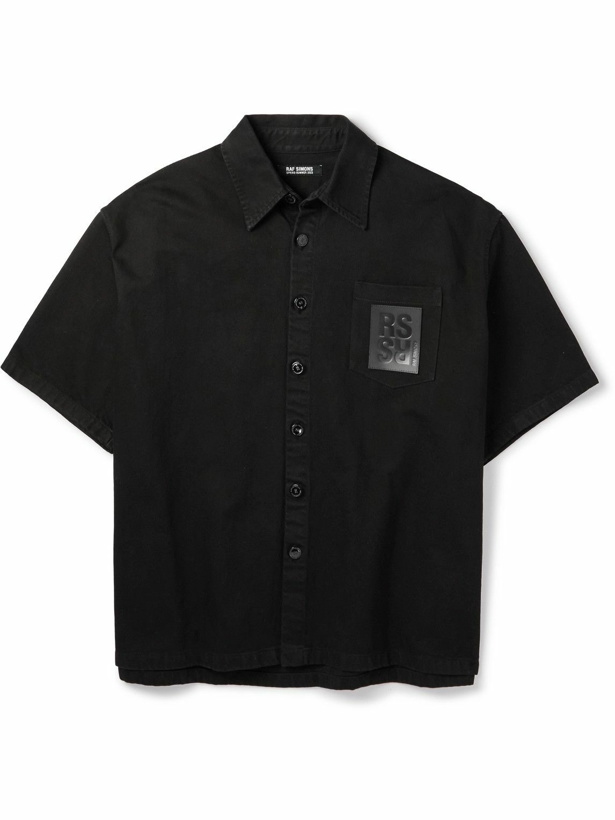 Photo: Raf Simons - Logo-Appliquéd Denim Shirt - Black