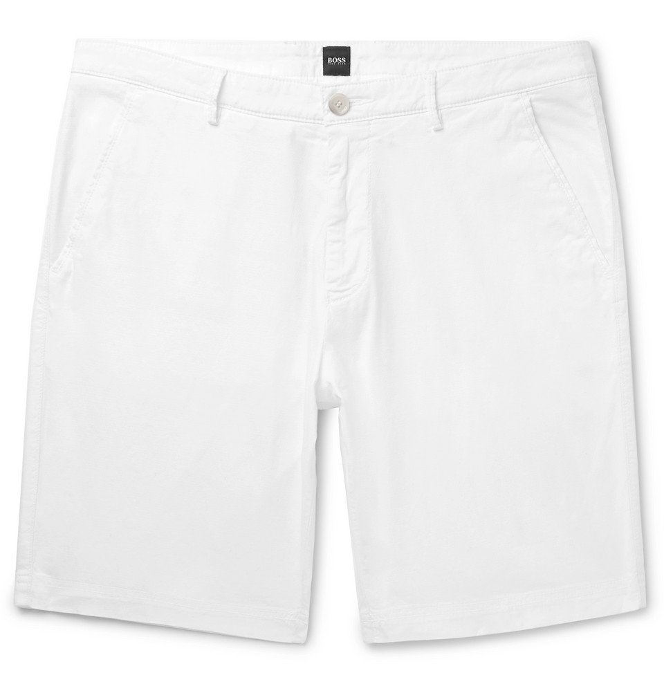 Hugo Boss Slim Fit Stretch Cotton Shorts White Hugo Boss