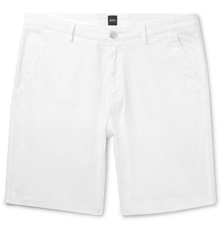 Photo: Hugo Boss - Slim-Fit Stretch-Cotton Shorts - White