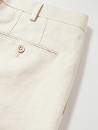 Loro Piana - Straight-Leg Cotton and Linen-Blend Trousers - Neutrals