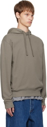 Hugo Taupe Cotton-Terry Relaxed-Fit Hoodie