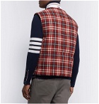 Thom Browne - Checked Donegal Wool Down Gilet - Red