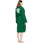 Versace Green Cotton-Terry Jacquard Bathrobe