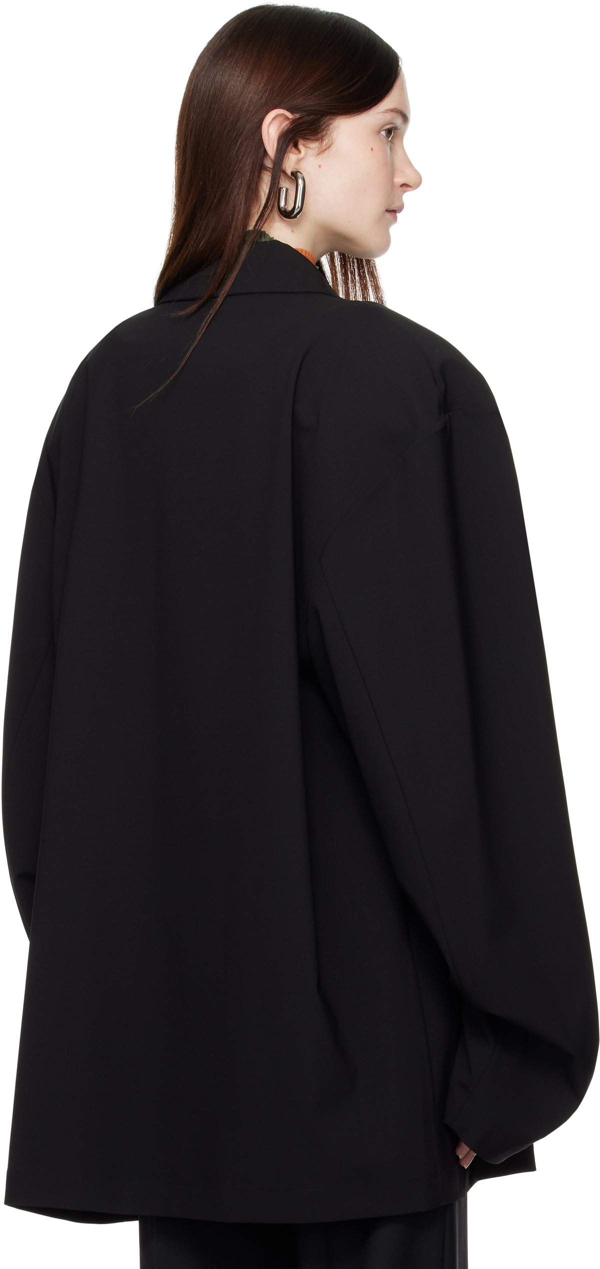 MARIE ADAM-LEENAERDT Black Padded Shoulder Jacket