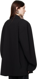 MARIE ADAM-LEENAERDT Black Padded Shoulder Jacket