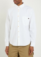 Wales Bonner Isaac Logo-embroidered Piqué Cotton Oxford Shirt White