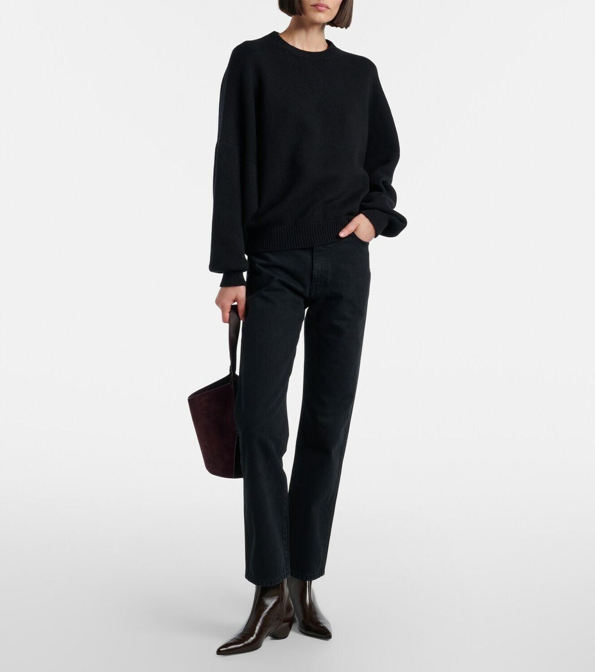 Khaite Sybil leather ankle boots