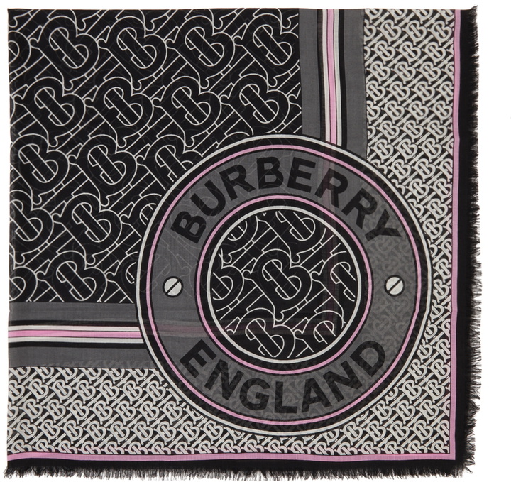 Photo: Burberry Silk & Wool Gauze Monogram Square Scarf