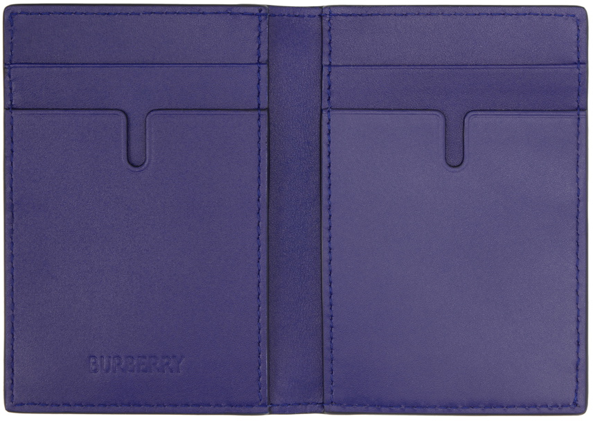 Burberry Blue EKD Folding Card Holder Burberry