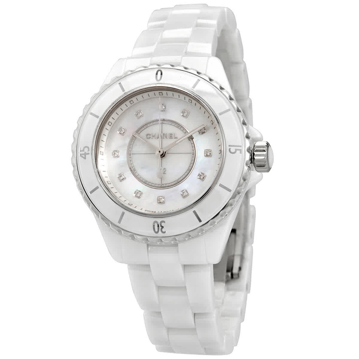 Photo: Chanel J12 Quartz Diamond White Dial Ladies Watch H5704