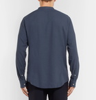 Massimo Alba - Grandad-Collar Modal and Cotton-Blend Twill Half-Placket Shirt - Men - Blue