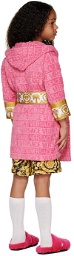 Versace Kids Pink 'I Love Baroque' Bath Robe