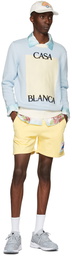 Casablanca Yellow 'Soleil Levant' Patch Shorts