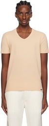 TOM FORD Beige V-Neck T-Shirt