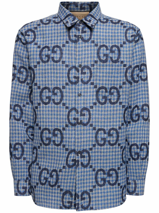 Photo: GUCCI - Gg Macro Wool Shirt