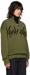 LU'U DAN SSENSE Exclusive Khaki Half-Zip Sweater