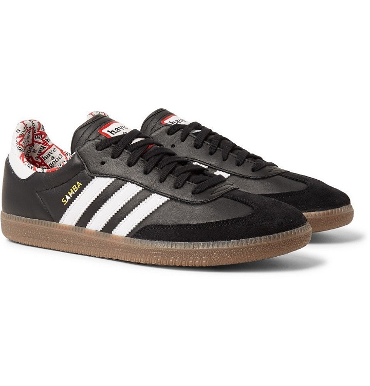 Photo: adidas Consortium - Have a Good Time Samba Suede-Trimmed Leather Sneakers - Men - Black