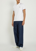 Moncler Logo-appliquéd Piqué Cotton Polo Shirt White