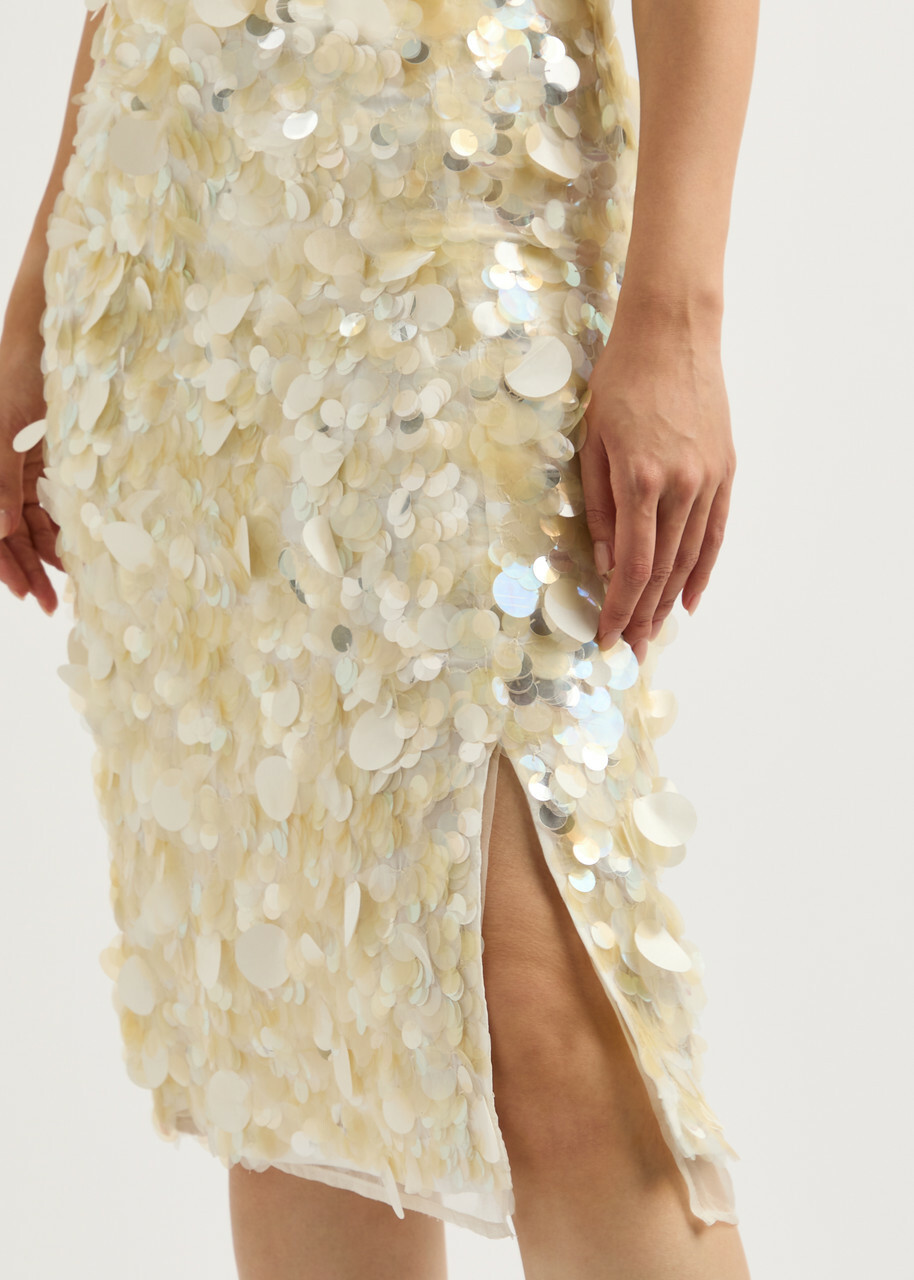 Rohe Paillette-embellished Midi Skirt Cream